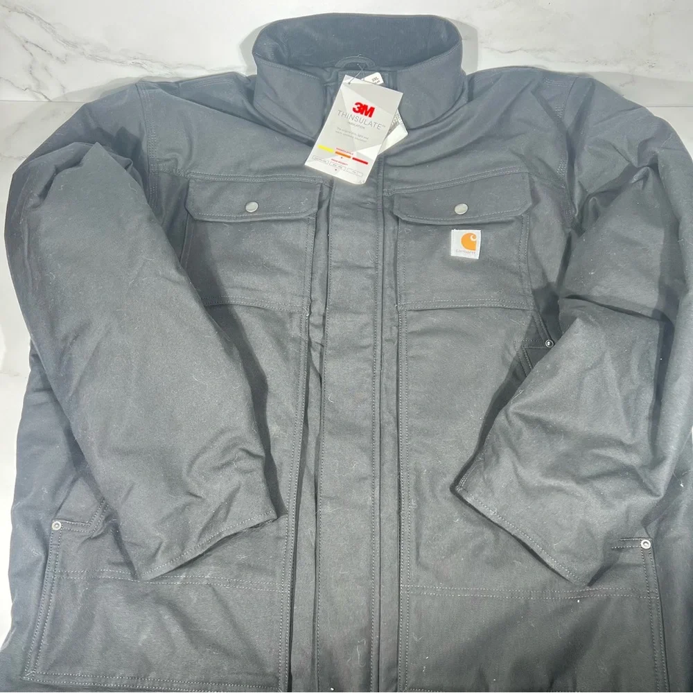 Carhartt Full Swing Relaxed Fit Quick Duck Insulated Traditional Black Coat - Picture 2 of 9